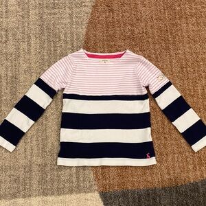 Joules Girls Blue Pink Striped Nautical Top 5Y Premium Grade 100% Cotton
